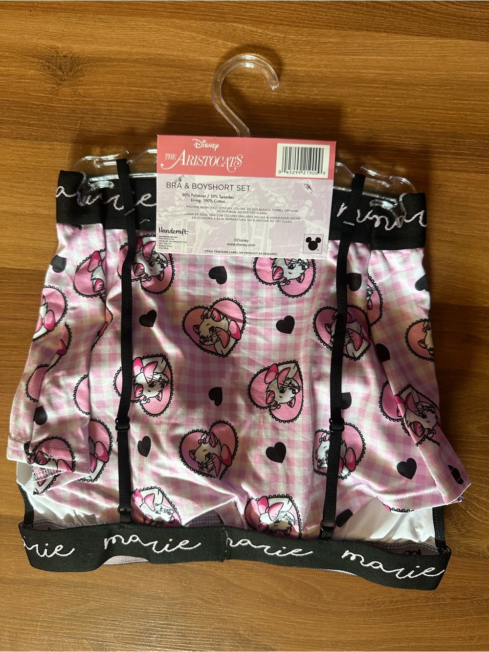 Disney Aristocats Marie Pink & Black Bra and Boyshort Set - Picture 4 of 7